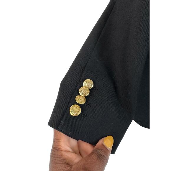 J.Crew Schoolboy Blazer Black Wool Blend Preppy Office Dark Academia Size 2 - Picture 8 of 14